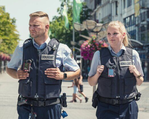 Duisburg public order officers on duty with NetCo Body-Cams